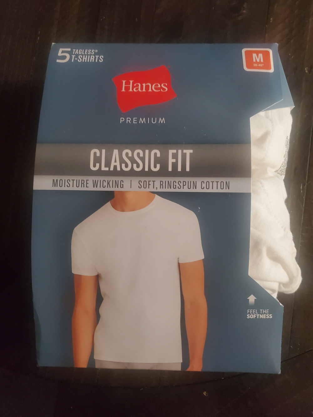 Hanes Premium Classic Fit Tagless T-Shirts - White (5 Pack)
